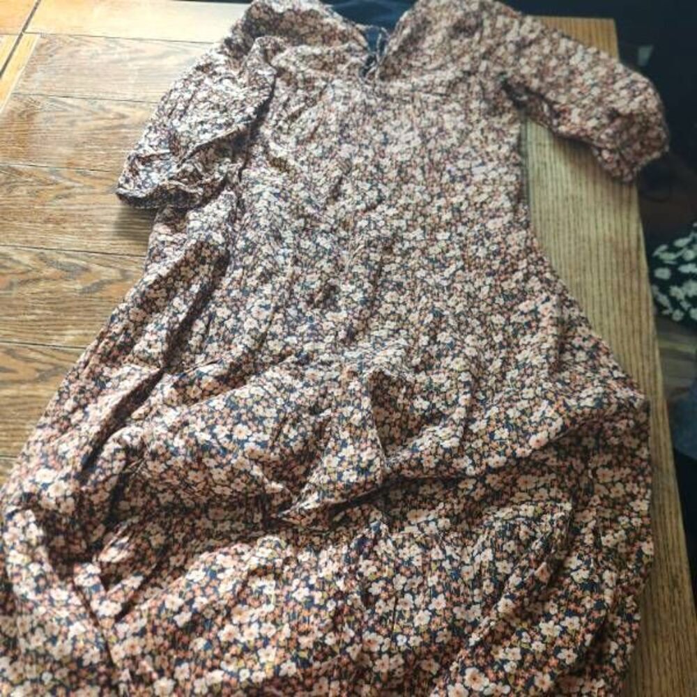 Pink Chicken pink floral midi dress sz XS